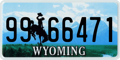 WY license plate 9966471