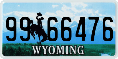 WY license plate 9966476