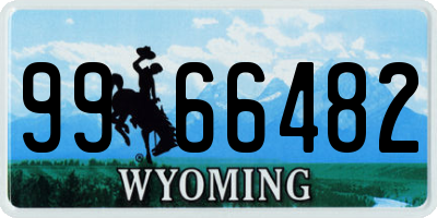 WY license plate 9966482