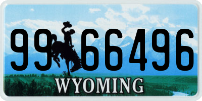 WY license plate 9966496