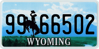 WY license plate 9966502