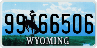 WY license plate 9966506