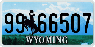 WY license plate 9966507