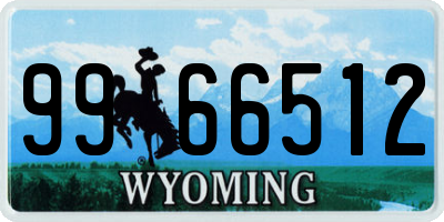 WY license plate 9966512