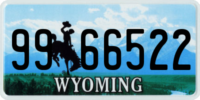 WY license plate 9966522