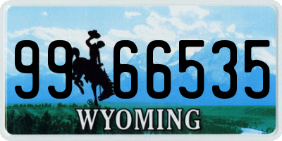 WY license plate 9966535