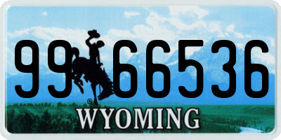 WY license plate 9966536