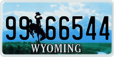 WY license plate 9966544