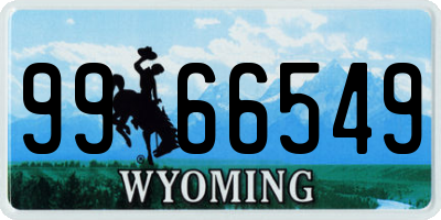 WY license plate 9966549