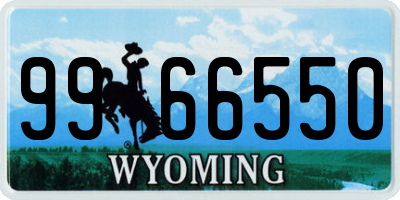 WY license plate 9966550