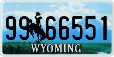 WY license plate 9966551