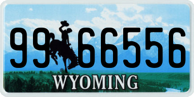 WY license plate 9966556