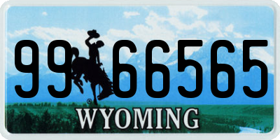 WY license plate 9966565