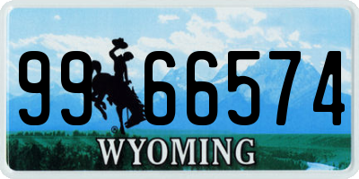 WY license plate 9966574