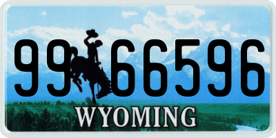 WY license plate 9966596