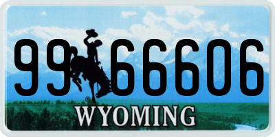WY license plate 9966606