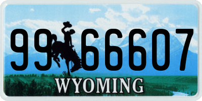 WY license plate 9966607