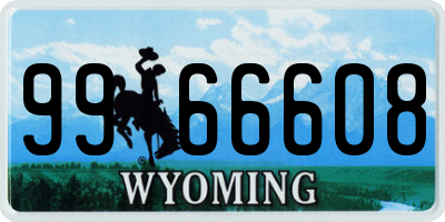 WY license plate 9966608