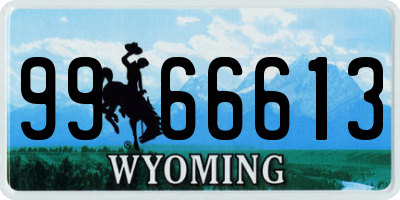 WY license plate 9966613