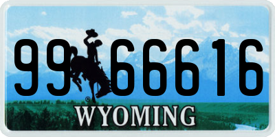 WY license plate 9966616