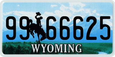 WY license plate 9966625