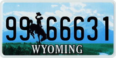 WY license plate 9966631