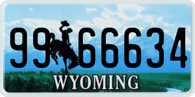 WY license plate 9966634