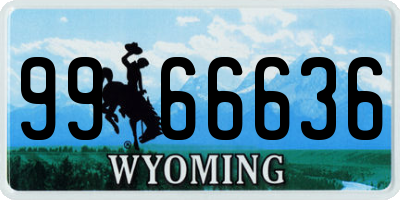 WY license plate 9966636