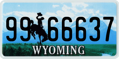 WY license plate 9966637