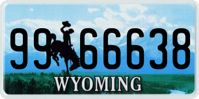 WY license plate 9966638