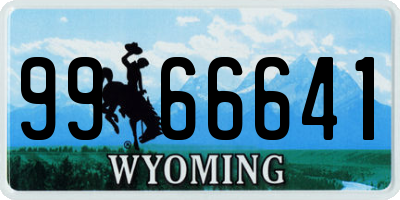 WY license plate 9966641