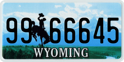 WY license plate 9966645