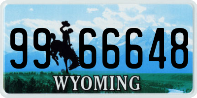 WY license plate 9966648