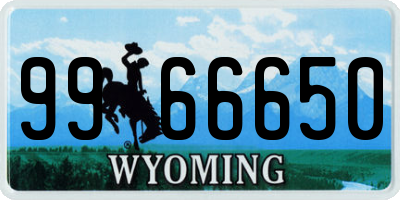 WY license plate 9966650