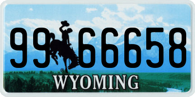 WY license plate 9966658