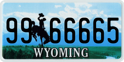 WY license plate 9966665