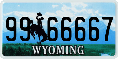 WY license plate 9966667