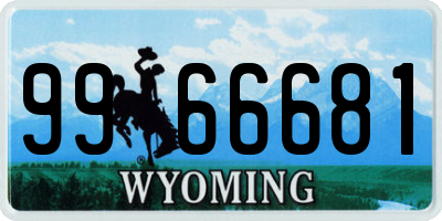WY license plate 9966681
