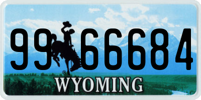 WY license plate 9966684