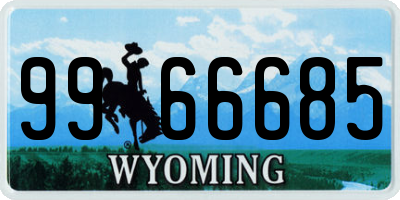 WY license plate 9966685
