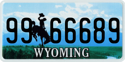 WY license plate 9966689