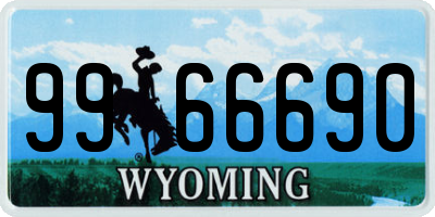 WY license plate 9966690