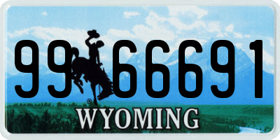 WY license plate 9966691