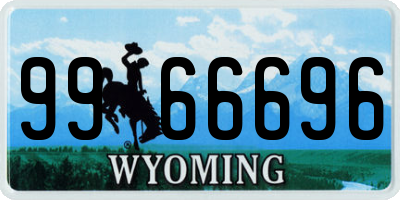 WY license plate 9966696