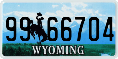 WY license plate 9966704