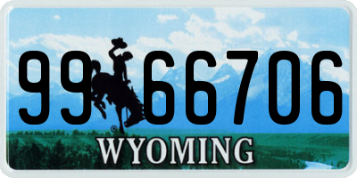 WY license plate 9966706