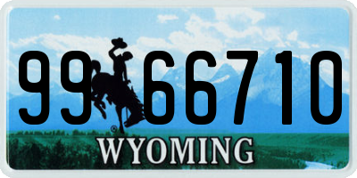 WY license plate 9966710