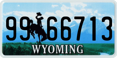 WY license plate 9966713
