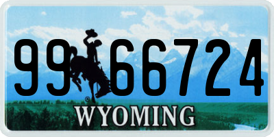 WY license plate 9966724