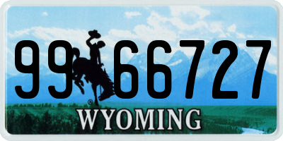 WY license plate 9966727